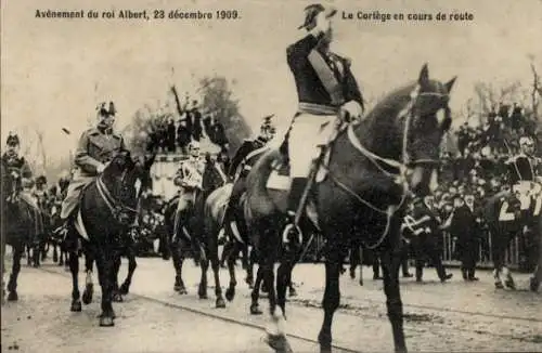 Ak Avenement du roi Albert 1909, König Albert I. von Belgien, Thronbesteigung