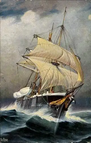 Künstler Ak Rave, Chr., Marine Galerie Nr. 14, Norwegisches Schnabelwalschiff