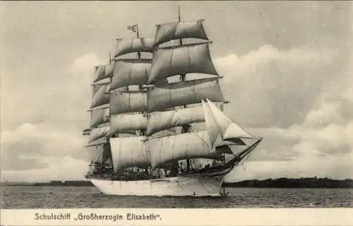 Ak Deutsches Schulschiff, SMS Großherzogin Elisabeth, Kaiserliche Marine