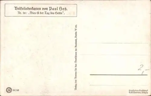 Lied Künstler Ak Hey, Paul, Dies ist der Tag des Herrn, Volksliederkarte Nr. 36, Schäfer