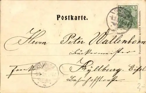 Ak Moselblümchen, Prosit, Frau mit Weinglas