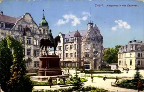 Ak Erfurt in Thüringen, Kaiserplatz, Denkmal