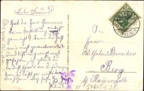 Ak Linz am Rhein, Gesamtansicht, Steg, Boote