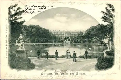 Ak Stuttgart in Württemberg, Anlagensee, Schloss