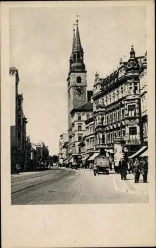 Ak Magdeburg an der Elbe, Breiter Weg mit Katharinenkirche