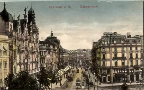 Ak Frankfurt am Main, Kaiserstraße, Straßenbahn