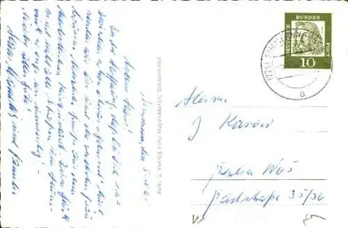 Ak Simmern im Hunsrück, Teilansicht, Salon Specht, Fachwerkhaus, Kirche
