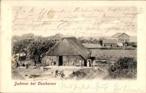 Ak Nordseebad Duhnen Cuxhaven, Teilansicht, Reetdachhaus