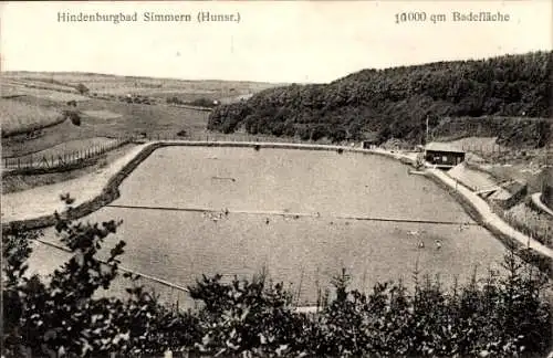 Ak Simmern im Hunsrück, Hindenburgbad, Blick von oben