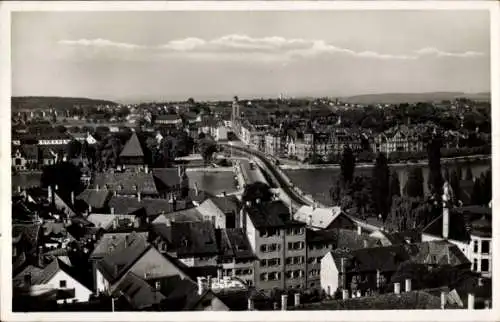 Ak Konstanz am Bodensee, Blick vom Münster, neue Brücke