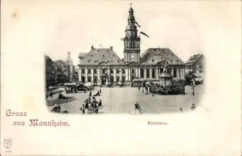 Ak Mannheim in Baden, Rathaus