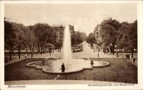 Ak Mannheim in Baden, Heidelbergerstraße, Blick vom Wasserturm