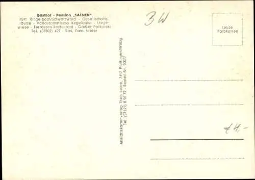 Ak Ringelbach Oberkirch im Renchtal Baden, Teilansicht, Gasthof Pension Salmen