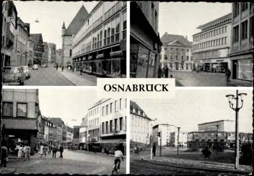 Ak Osnabrück in Niedersachsen, Teilansichten, Große Straße, Nikolaiplatz