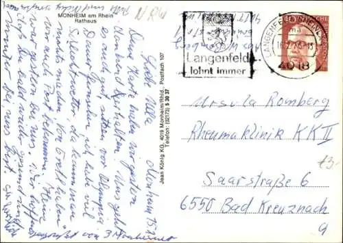 Ak Monheim am Rhein, Rathaus, Brunnen