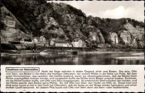 Ak Pegestorf an der Weser, Steinmühle, Teufelsmühle, Gasthaus zur Steinmühle