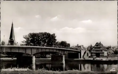 Ak Holzminden an der Weser, Weserbrücke, Turm