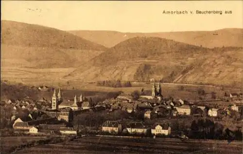 Ak Amorbach im Odenwald Unterfranken, vom Beuchenberg aus