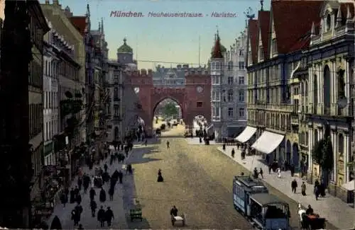 Ak München, Neuhauserstraße, Karlstor