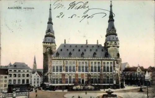 Ak Aachen, Rathaus