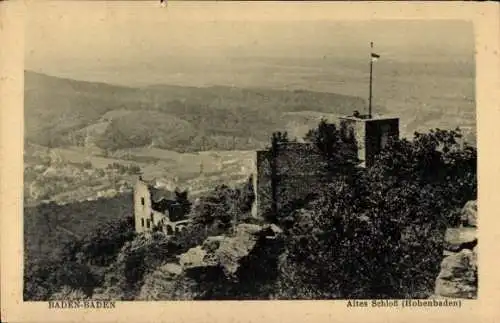 Ak Baden Baden am Schwarzwald, Altes Schloss, Hohenbaden