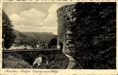 Ak Monschau Montjoie in der Eifel, Eingang, Schloss