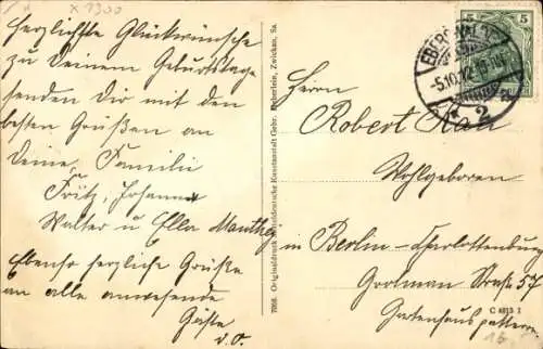 Ak Eberswalde in der Mark, Teilansicht, evangel. Kirche