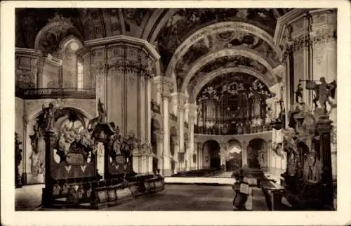 Ak Krzeszów Grüssau Grüßau Kamienna Góra Landeshut Schlesien, Inneres der Abteikirche, Orgel