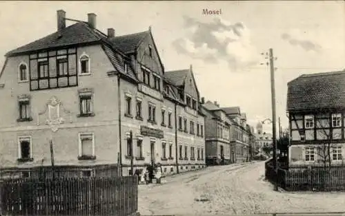 Ak Mosel Zwickau in Sachsen, Straßenpartie, Gebäude