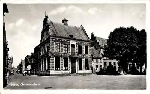 Ak Hattem Gelderland Niederlande, Rathaus