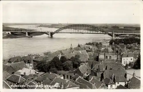 Ak Nijmegen Gelderland, Panorama Waalbrücke