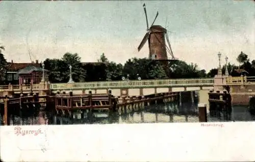 Ak Rijswijk Südholland Niederlande, Hoornbrug, Windmühle