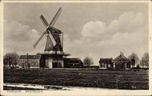 Ak Westbroek Utrecht Niederlande, Windmühle