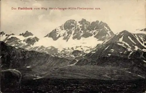 Ak Vorarlberg, Fluchthorn vom Weg Heidelberger Hütte Fimberpass aus