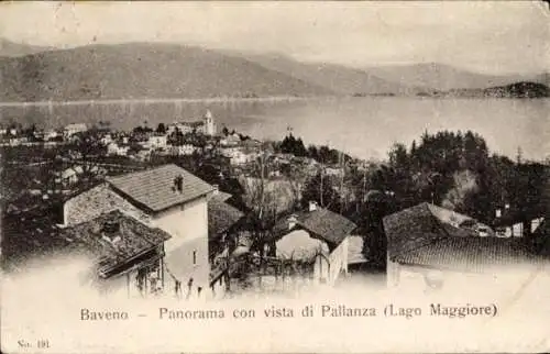 Ak Baveno Lago Maggiore Piemonte Italien, Panorama con vista di Pallanza