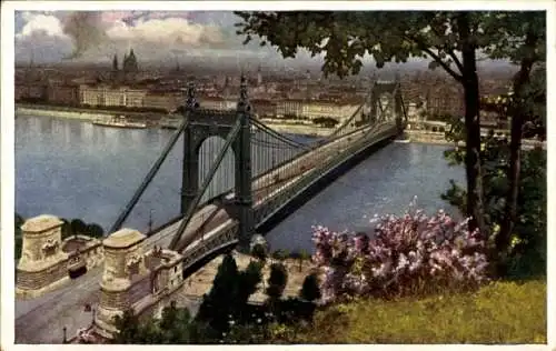 Ak Budapest Ungarn, Elisabethbrücke