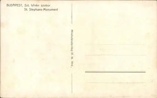 Ak Budapest, St. Stephans Monument, Garten