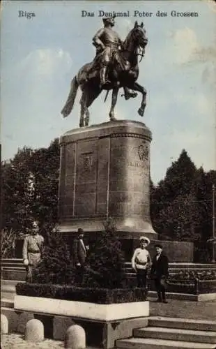 Ak Riga Lettland, Denkmal Peter des Grossen