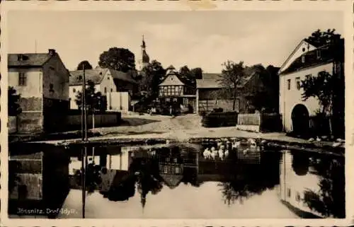 Ak Jößnitz Plauen Sachsen, Dorfidyll, Wasserpartie