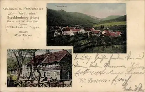 Ak Stecklenberg Thale im Harz, Restaurant und Pensionshaus Zum Waldfrieden