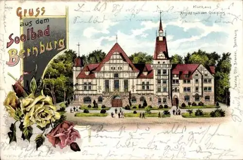 Litho Bernburg an der Saale, Kurhaus, Rosen