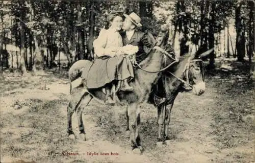 CPA Robinson Hauts de Seine, Idylle sous bois, âne