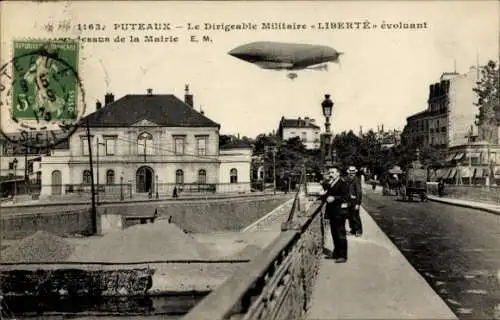 Ak Puteaux Hauts de Seine, Zeppelin Liberte