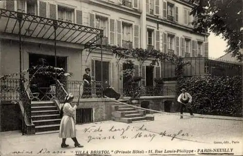 Ak Neuilly sur Seine Hauts de Seine, Villa Bristol, Rue Louis-Philippe, Tennis