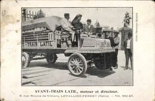 Ak Levallois Perret Hauts de Seine, Werbung für Avant Train Latil, LKW