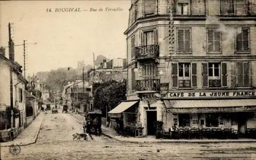 Ak Bougival Yvelines, Rue de Versailles, Cafe de la Jeune France