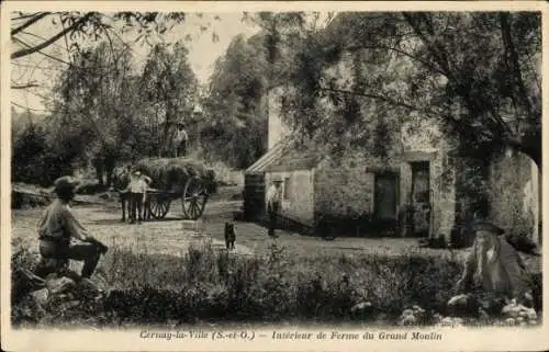 Ak Cernay-la-Ville Yvelines, Interieur des Ferme du Grand Moulin