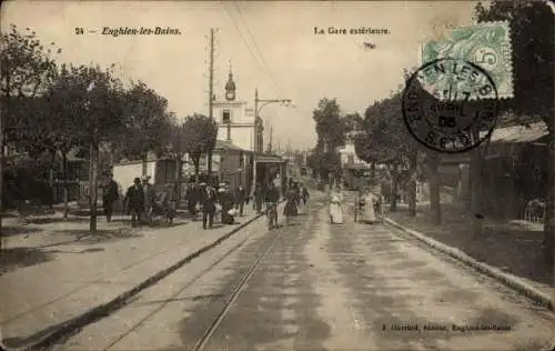 Ak Enghien les Bains Val d'Oise, Gare