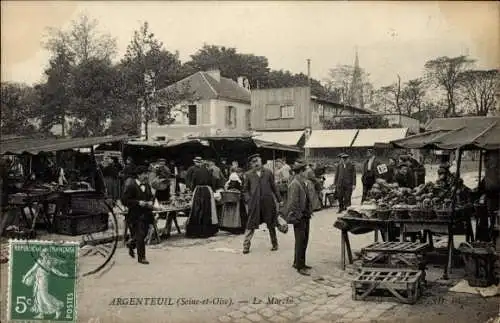 Ak Argenteuil Val d'Oise, Markt