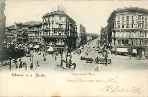 Ak Berlin Mitte, Rosenthaler Tor, Geschäftshäuser